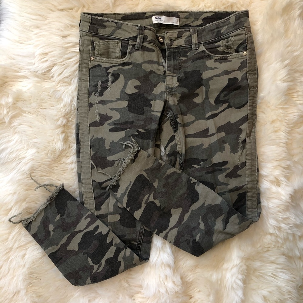 Zara Camo Skinny Jeans